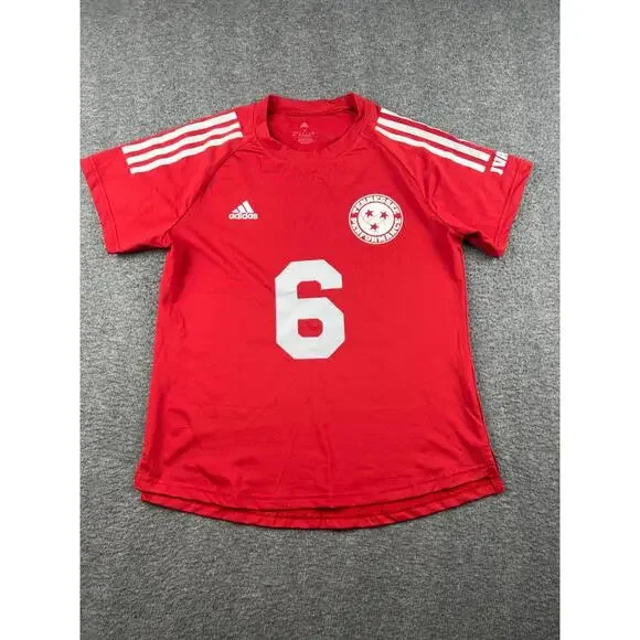 Adidas Red Kids Soccer Jersey Size Medium - Picture 1 of 5
